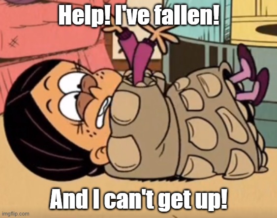 Ronnie's fallen down | Help! I've fallen! And I can't get up! | image tagged in the loud house | made w/ Imgflip meme maker