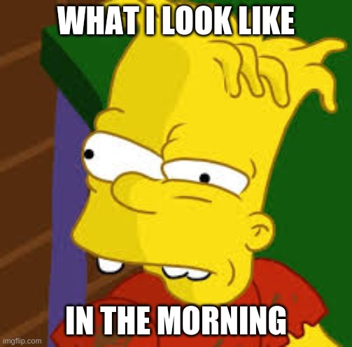 hugo simpson | WHAT I LOOK LIKE; IN THE MORNING | image tagged in hugo simpson | made w/ Imgflip meme maker