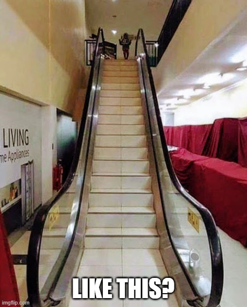 Fake Escalater  | LIKE THIS? | image tagged in fake escalater | made w/ Imgflip meme maker