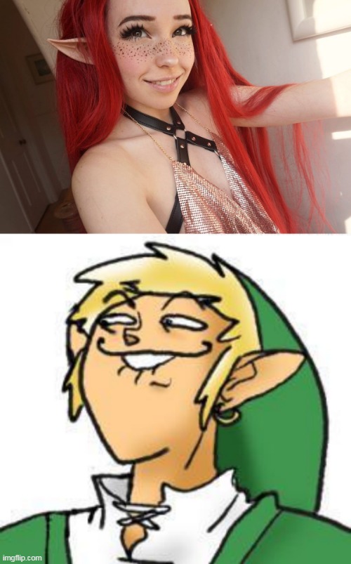 THATS GOT LINK EXCITED | image tagged in lol of zelda,link,the legend of zelda,belle delphine,cosplay,elf | made w/ Imgflip meme maker