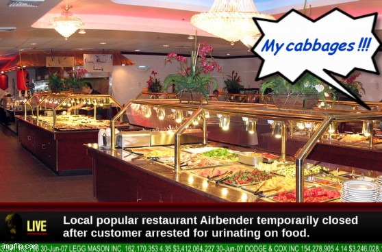 Tragedy at the Airbender restaurant | image tagged in tragedy at the airbender,funny news,avatar the last airbender,the cabbage merchant | made w/ Imgflip meme maker