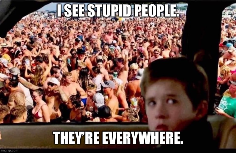 I see stupid people | I SEE STUPID PEOPLE. THEY’RE EVERYWHERE. | image tagged in masks,covid-19,coronavirus,stupid people | made w/ Imgflip meme maker