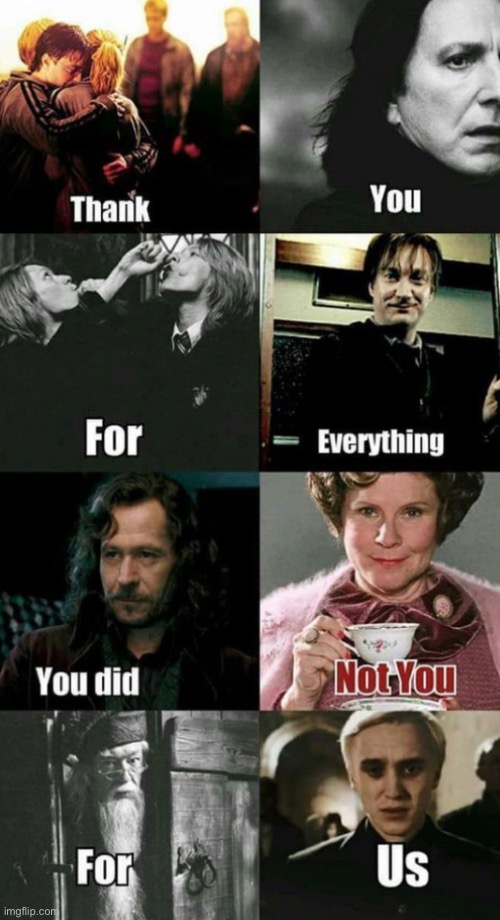 Thank you for making my escape from reality | image tagged in thank you,harry potter,still a better love story than twilight | made w/ Imgflip meme maker