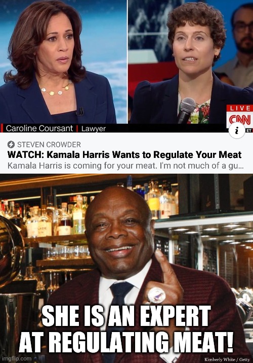 Everyone is good at something | SHE IS AN EXPERT AT REGULATING MEAT! | image tagged in willie brown | made w/ Imgflip meme maker