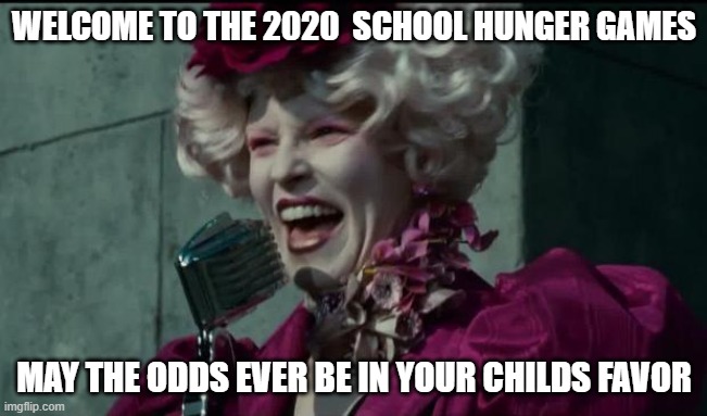 Happy Hunger Games | WELCOME TO THE 2020  SCHOOL HUNGER GAMES; MAY THE ODDS EVER BE IN YOUR CHILDS FAVOR | image tagged in happy hunger games | made w/ Imgflip meme maker