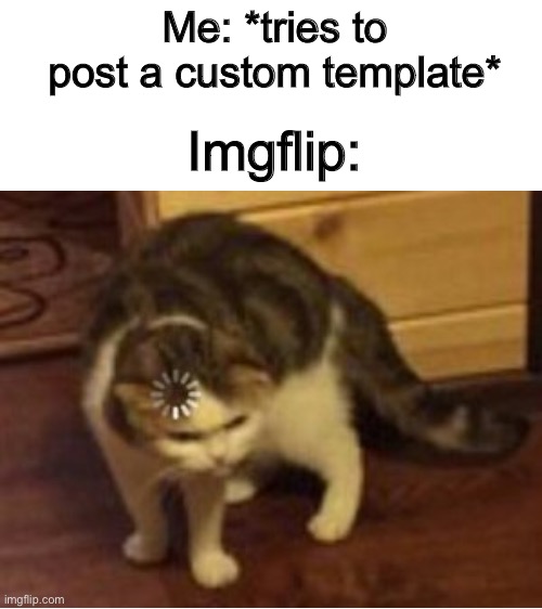 Me: *tries to post a custom template*; Imgflip: | image tagged in blank white template | made w/ Imgflip meme maker