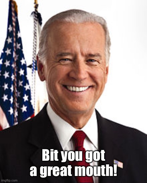 Joe Biden Meme | Bit you got a great mouth! | image tagged in memes,joe biden | made w/ Imgflip meme maker