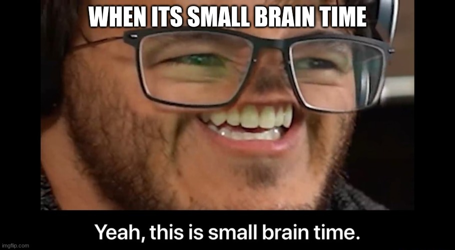 ._. | WHEN ITS SMALL BRAIN TIME | image tagged in yeah this is small brain time | made w/ Imgflip meme maker
