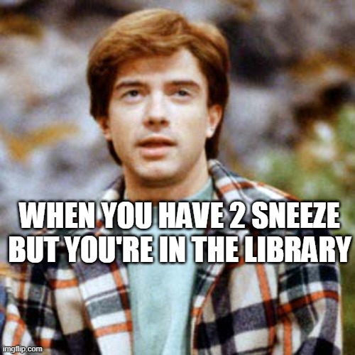 The Hard Life | WHEN YOU HAVE 2 SNEEZE
BUT YOU'RE IN THE LIBRARY | image tagged in that 70's show,life | made w/ Imgflip meme maker