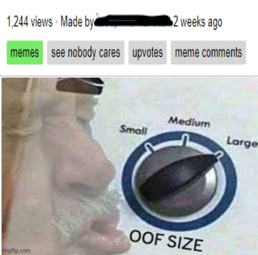 This is a mega OOF | image tagged in oof,no upvotes | made w/ Imgflip meme maker