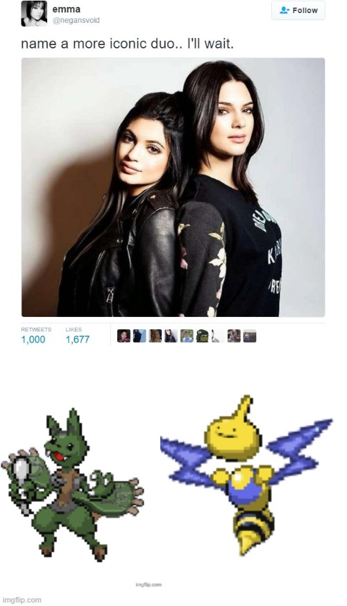 image tagged in blank white template,name a more iconic duo | made w/ Imgflip meme maker