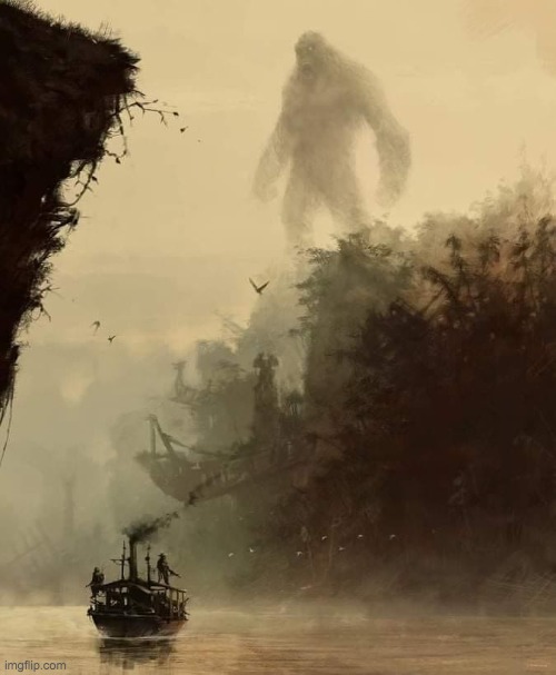 Boat Entering Skull Island - King Kong | image tagged in boat entering king kong skull island | made w/ Imgflip meme maker