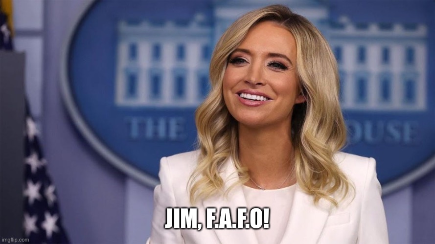 Kayleigh vs Jim Acosta | JIM, F.A.F.O! | image tagged in kayleigh mcenany | made w/ Imgflip meme maker