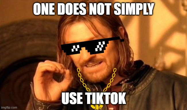 One Does Not Simply | ONE DOES NOT SIMPLY; USE TIKTOK | image tagged in memes,one does not simply | made w/ Imgflip meme maker