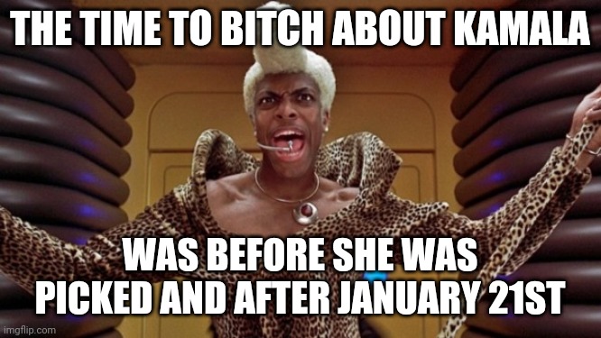 BZZZZZZZ! | THE TIME TO BITCH ABOUT KAMALA; WAS BEFORE SHE WAS PICKED AND AFTER JANUARY 21ST | image tagged in ruby rhod,kamala harris,election 2020 | made w/ Imgflip meme maker