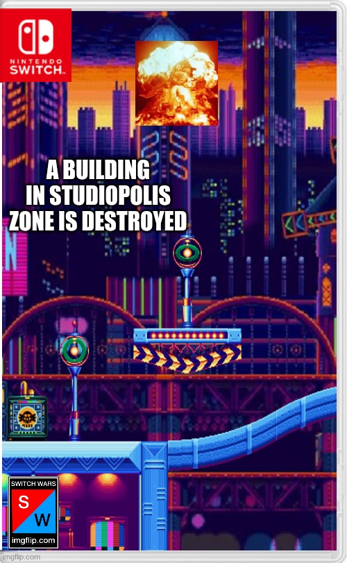 Oh no | A BUILDING IN STUDIOPOLIS ZONE IS DESTROYED | image tagged in oh no | made w/ Imgflip meme maker