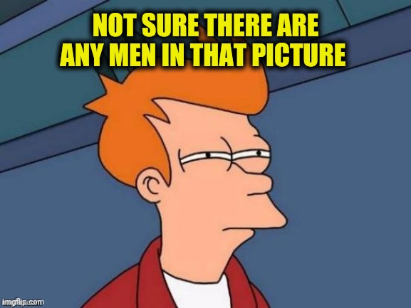 NOT SURE THERE ARE ANY MEN IN THAT PICTURE | made w/ Imgflip meme maker