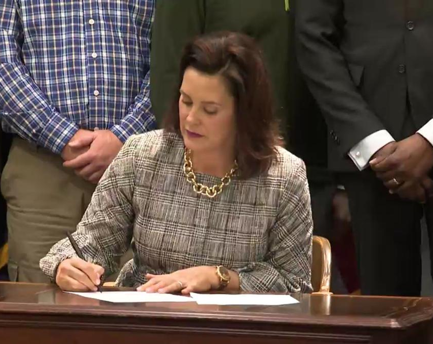 Gretchen Whitmer signs order Blank Meme Template