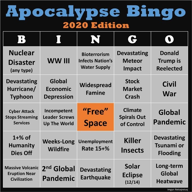 apocolypse bingo Blank Meme Template