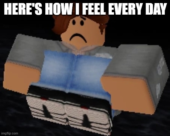 HERE'S HOW I FEEL EVERY DAY | image tagged in roblox flicker survivor | made w/ Imgflip meme maker