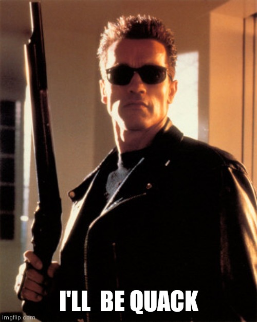 TerminatorGod | I'LL  BE QUACK | image tagged in terminatorgod | made w/ Imgflip meme maker