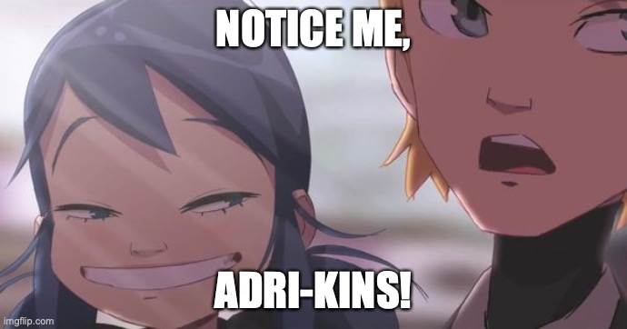 Notice me! (Anime version) | NOTICE ME, ADRI-KINS! | image tagged in miraculous ladybug,anime,funny | made w/ Imgflip meme maker