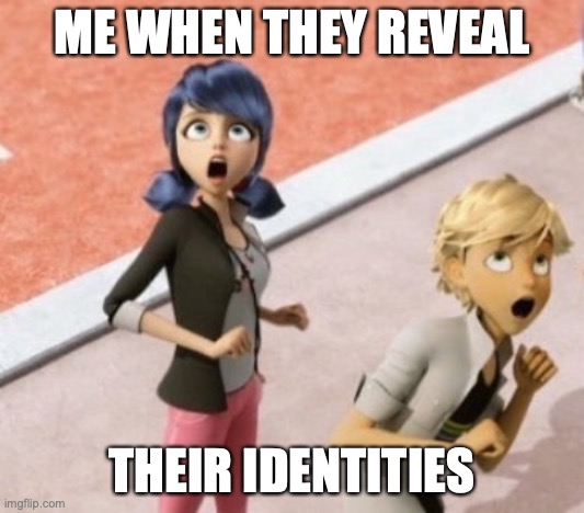 My reaction to the Identity Reveal | ME WHEN THEY REVEAL; THEIR IDENTITIES | image tagged in miraculous ladybug | made w/ Imgflip meme maker