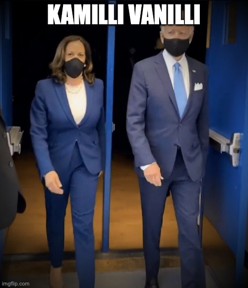 Girl you know it's true Ooh Ooh I'll Sniff you. | KAMILLI VANILLI | image tagged in buden,kamala harris | made w/ Imgflip meme maker