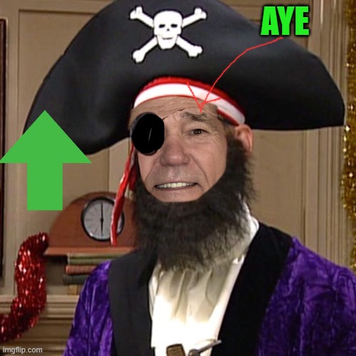 AYE | image tagged in kewlew as pirate | made w/ Imgflip meme maker