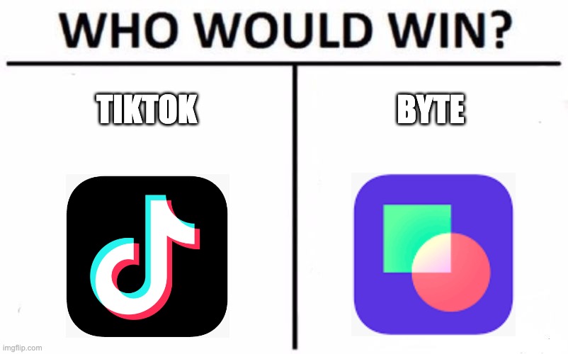 Who Would Win? | TIKTOK; BYTE | image tagged in memes,who would win | made w/ Imgflip meme maker