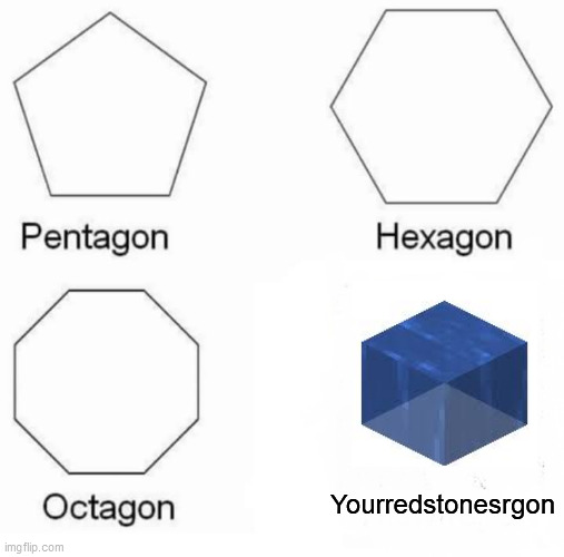 My Minecraft Meme #10 | Yourredstonesrgon | image tagged in memes,pentagon hexagon octagon | made w/ Imgflip meme maker