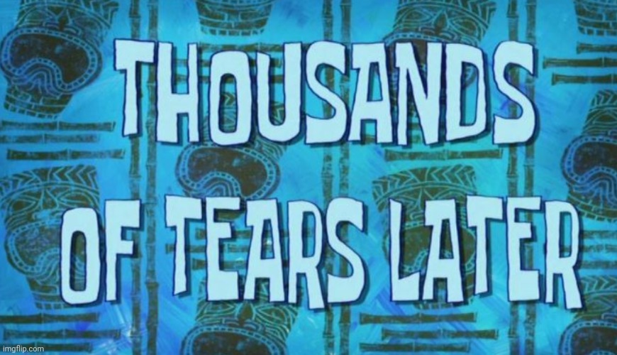 Thousands of tears later | image tagged in thousands of tears later | made w/ Imgflip meme maker
