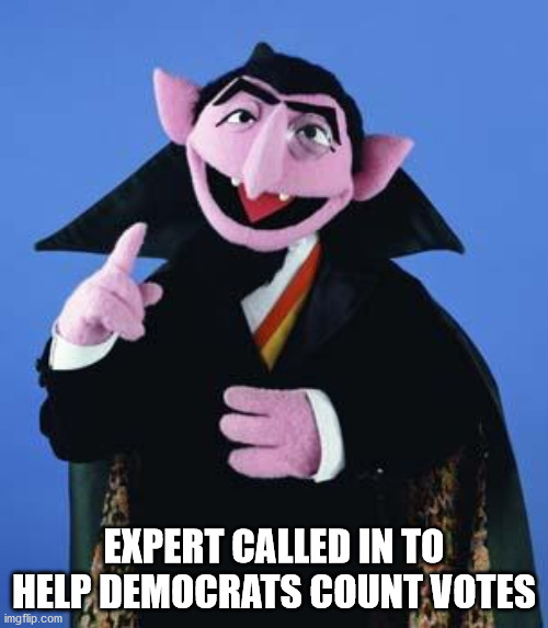 The Count | EXPERT CALLED IN TO HELP DEMOCRATS COUNT VOTES | image tagged in the count | made w/ Imgflip meme maker