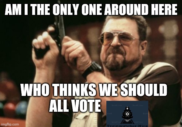 Am I The Only One Around Here | AM I THE ONLY ONE AROUND HERE; WHO THINKS WE SHOULD ALL VOTE | image tagged in memes,am i the only one around here | made w/ Imgflip meme maker