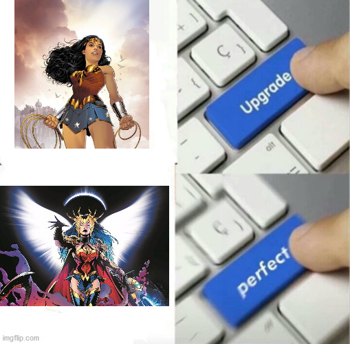 Heavy Metal Wonder Woman is the best incarnation of Wonder Woman.....I'm borderline thirsting. | image tagged in upgraded to perfection,dc,dc comics,truth,funny,memes | made w/ Imgflip meme maker