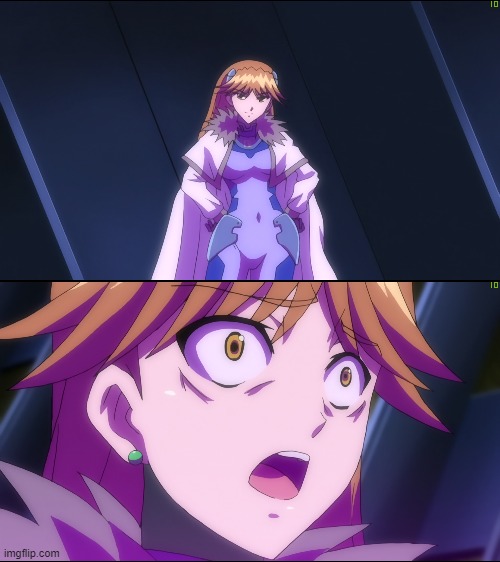 Shocked Quattro template | image tagged in nanoha,anime meme,anime | made w/ Imgflip meme maker
