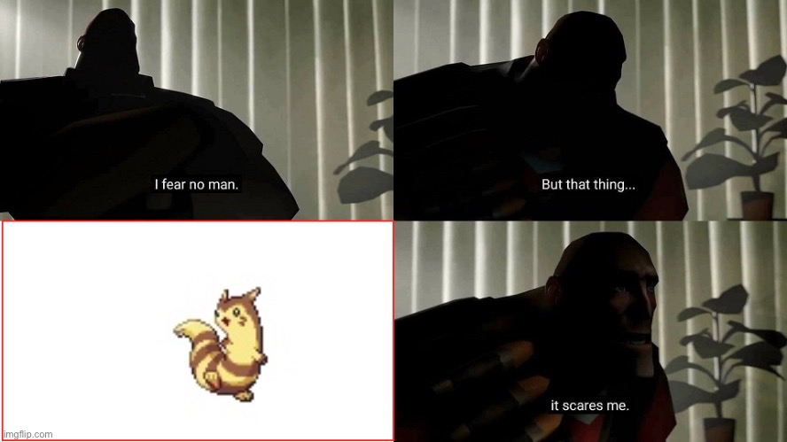 Furret scares me because he has the power to walcc over everybody | image tagged in tf2 heavy i fear no man,tf2,furret | made w/ Imgflip meme maker