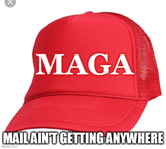 Elephant Express | MAGA; MAIL AIN'T GETTING ANYWHERE | image tagged in blank maga hat,usps,2020 | made w/ Imgflip meme maker