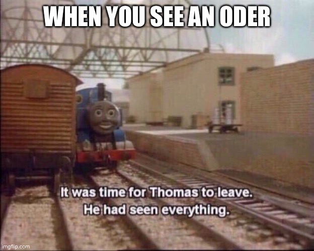 It was time for thomas to leave | WHEN YOU SEE AN ODER | image tagged in it was time for thomas to leave | made w/ Imgflip meme maker