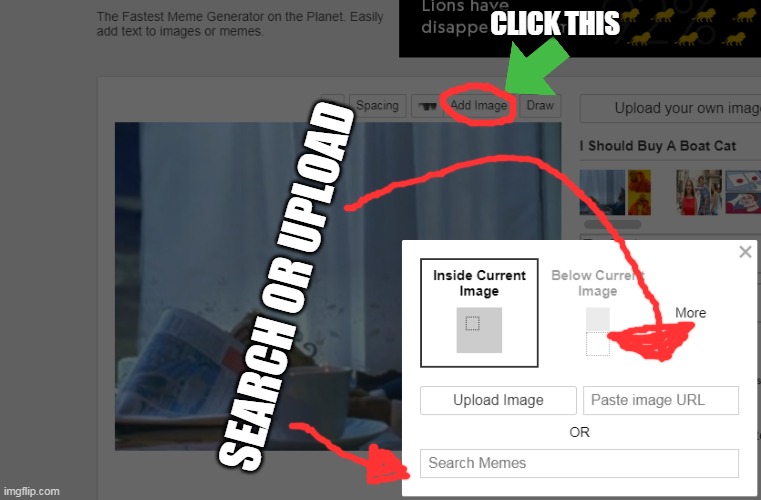 CLICK THIS SEARCH OR UPLOAD | made w/ Imgflip meme maker