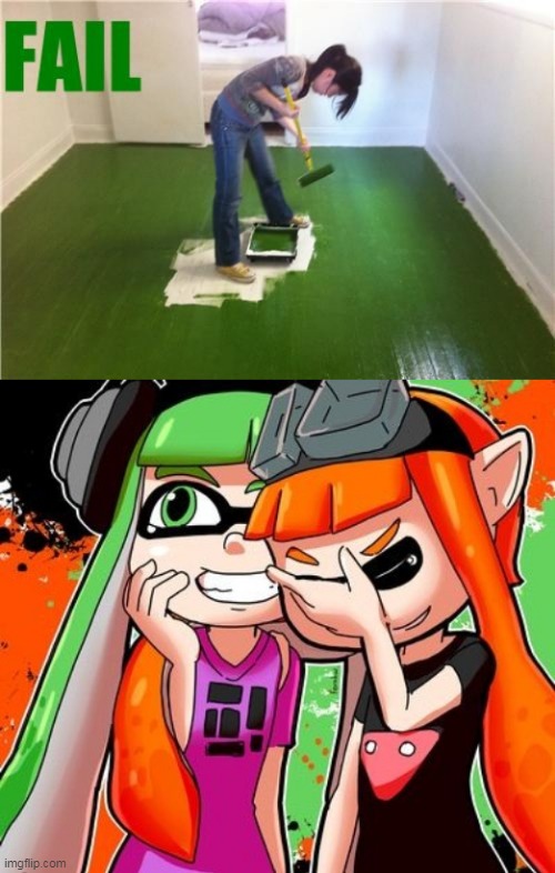 SHOULD HAVE JUST SPRAYED IT EVERYWHERE | image tagged in splatoon,fail,painting,splatoon 2 | made w/ Imgflip meme maker