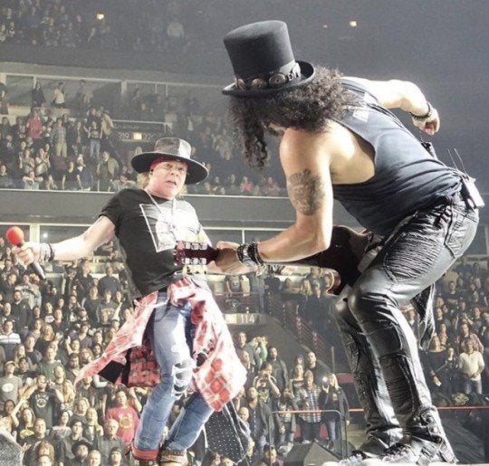 Slash & Axl on Stage Blank Meme Template