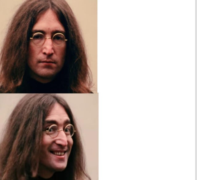 John Lennon Approves Blank Meme Template