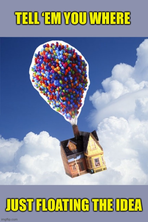 Balloons | TELL ‘EM YOU WHERE JUST FLOATING THE IDEA | image tagged in balloons | made w/ Imgflip meme maker