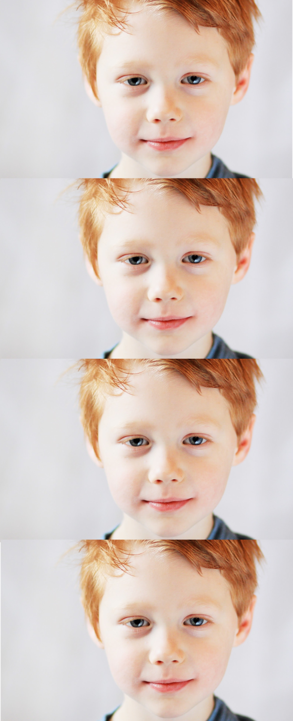 calm and contented red-headed boy x4 Blank Meme Template