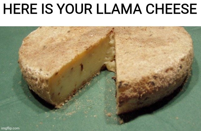 HERE IS YOUR LLAMA CHEESE | made w/ Imgflip meme maker