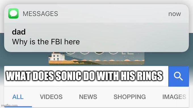 why is the FBI here? | WHAT DOES SONIC DO WITH HIS RINGS | image tagged in why is the fbi here,sonic the hedgehog,memes,funny | made w/ Imgflip meme maker