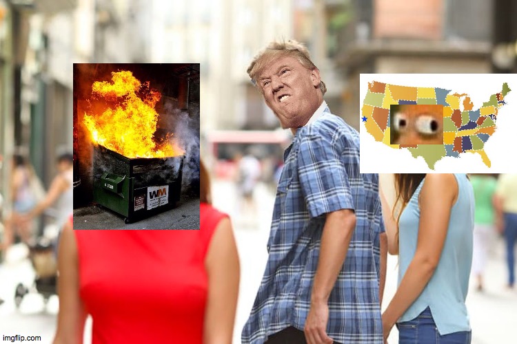 Trash Fire | image tagged in memes,distracted boyfriend,dumpster fire,monkey puppet | made w/ Imgflip meme maker