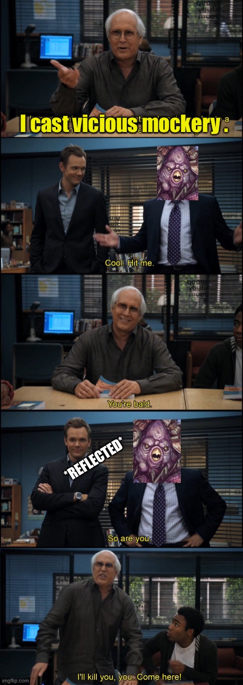Bard vs. Morkoth | I cast vicious mockery . *REFLECTED* | image tagged in dnd,dungeons and dragons,bard,monster,bald | made w/ Imgflip meme maker