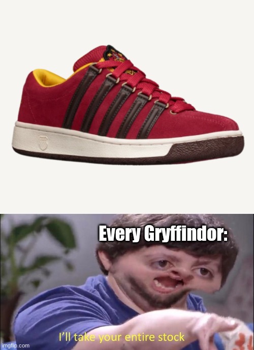 this shoes be lite | Every Gryffindor: | image tagged in i'll take your entire stock,harry potter | made w/ Imgflip meme maker